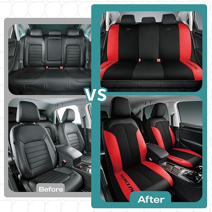 Skechers Car Seat Covers,GOGA Mat Oxford Cloth Seat Covers,Waterproof Car Seat Covers Front Seats,Automotive Universal Fit Seat Cover for Most Cars, Suvs, Trucks,Red