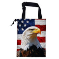 KXWQTRDD Car Trash Bag American Flag and Eagle Leak-Proof Car Garbage Bag with Drawstring Foldable Canvas Trash Bin with Adjustable Buckle for Car Accessories, Travelling, Camping