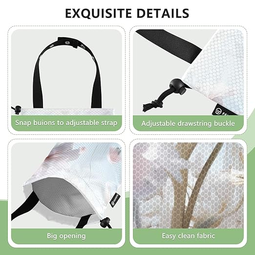 ALAZA Hanging Car Trash Bags Garbage Bag Trash Can for Back Seat Small White Flower Washable Storage Bag Retractable 2 Pack
