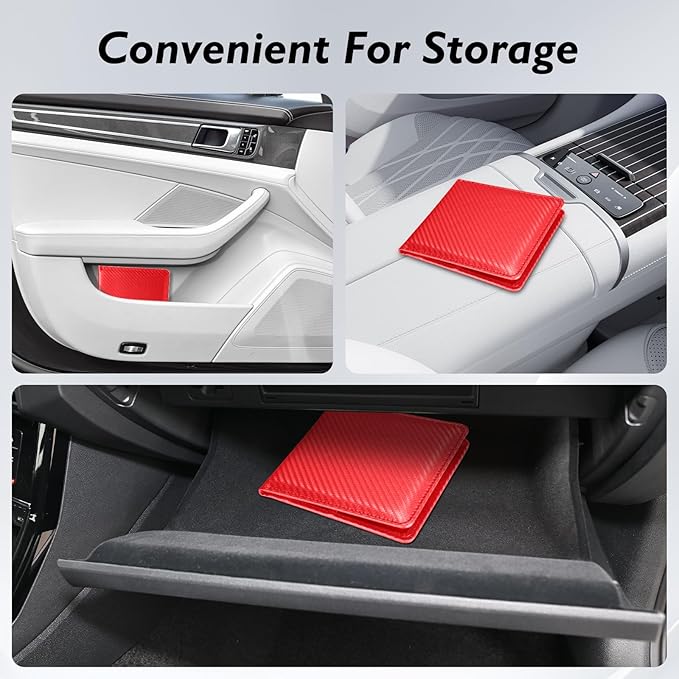 Tavonis Car Registration and Insurance Card Holder，Small Glove Box Organizer for Men and Women，Car and Truck Driver License, Documents, Card Storage Accessories，Red