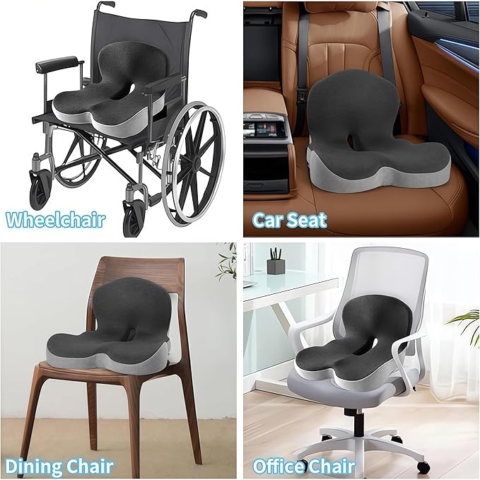 Orthopedic Cushion, 2026 New Orthopedic Cushion for Sciatica, Ergonomic Back Support & Sciatica Relief for Long Drives (Gray)