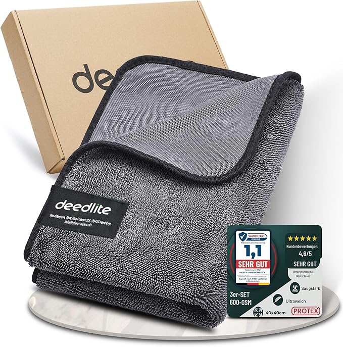 Deedlite Shiny Bath Wipes Shower Cleaning Cloths, Premium Car Drying Towel | Ultra Absorbent Twisted-Loop Design| Microfiber Towel for Car, Shower Cabin, Household