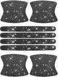 kingsea 8pcs Bling Car Door Handle Protector Stickers,Crystal Rhinestone Glitter Car Door Handles Cup Scratch Protectors Decals Universal (Black)