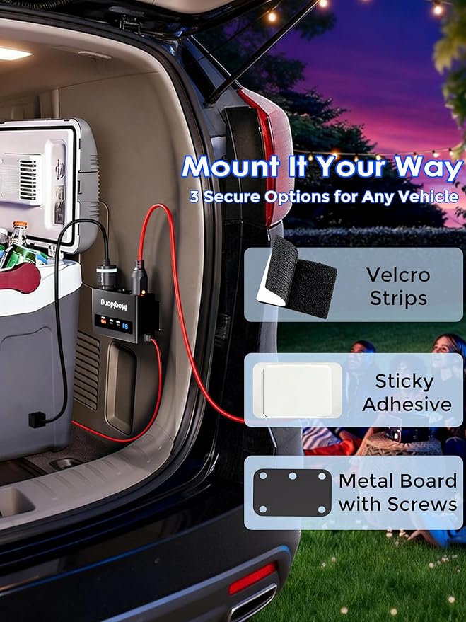 12V 24V Cigaretter Lighter Splitter: 360W USB Car Charger 4 Cigarette Lighter Socket 3 Multi Port Outlet Adapter, 12 Volt Power Supply Car Plug Outlet Battery Adapter with LED Display Master Switch