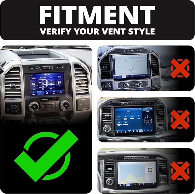 Tackform Link Vent Mount Universal Magnetic Phone Holder Compatible with 2015-2020 Ford F-150, 2017-2021 Super Duty, and 2018-2021 Expedition | Aluminum Base, Short Reach | NOT Compatible With MagSafe
