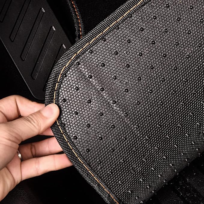 CAR PASS Waterproof Car Floor Mat, Universal Fit Car Mats with Driver Heel Pad, Leather Car Carpet, Anti-Slip Nibbed Backing Floor Mats for SUV, Vans,Sedan,Truck, Automotive Set for Women (Orange)