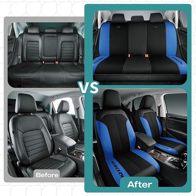 Skechers Car Seat Covers,GOGA Mat Oxford Cloth Seat Covers,Waterproof Car Seat Covers Full Sets,Automotive Universal Fit Seat Cover for Most Cars, Suvs, Trucks,Blue