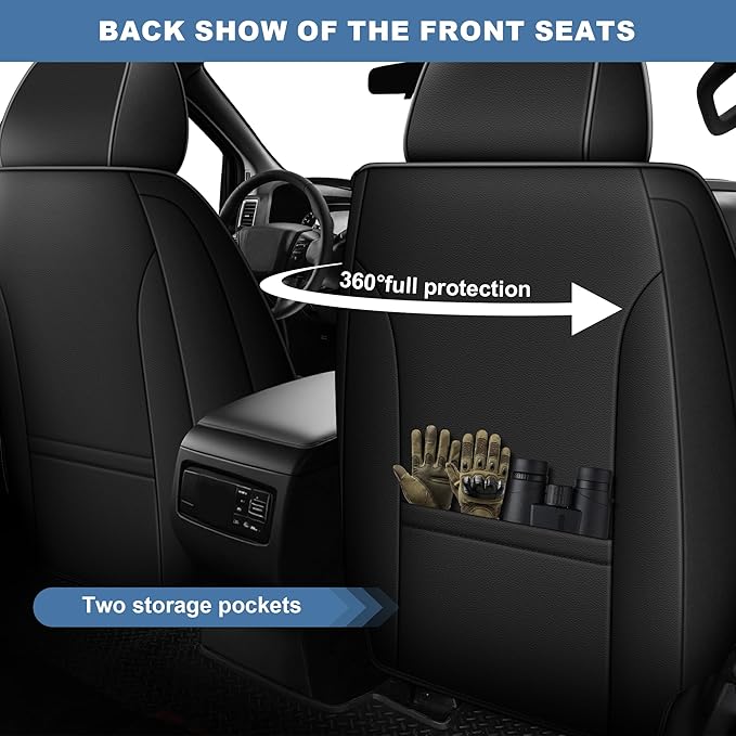 Ahsrnl Seat Covers Fit for Mitsubishi Outlander 2007-2025 2026 Faux Leather Waterproof Seat Covers (Full Set, Black)