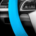 FH Group Universal Fit Silicone Snake Pattern with Massaging Grip Steering Wheel Cover fits most Cars, SUVs, Trucks, and Vans Light Blue