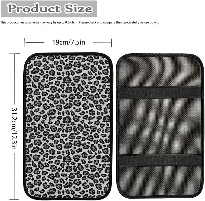 Mintutlipy Black Leopard Car Center Console Cover Car Decoration Accessories for Women Sweat Proof Wear Proof Car Armrest Protector