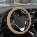 BDK Genuine Beige Leather Steering Wheel Cover for Car, Small 13.5-14 inch – Ergonomic Comfort Grip for Men & Women, Car Steering Wheel Cover for Vehicles with Small Steering Wheel