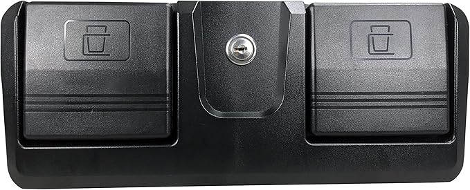 Pactrade Marine Boat Pontoon Yacht Storage Compartment Durable Standard Lightweight Lockable ABS Locking Plastic Glove Box Black Spacious with Keys (Black, with 2 Cup Holders & Keys)