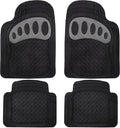 FH Group Automotive Floor Mats - Heavy-Duty Footprint Design Rubber Floor Mats for Cars, Universal Fit Full Set, Climaproof Floor Mats, Trimmable Floor Mats for Most Sedan, SUV, Truck Floor Mats Gray