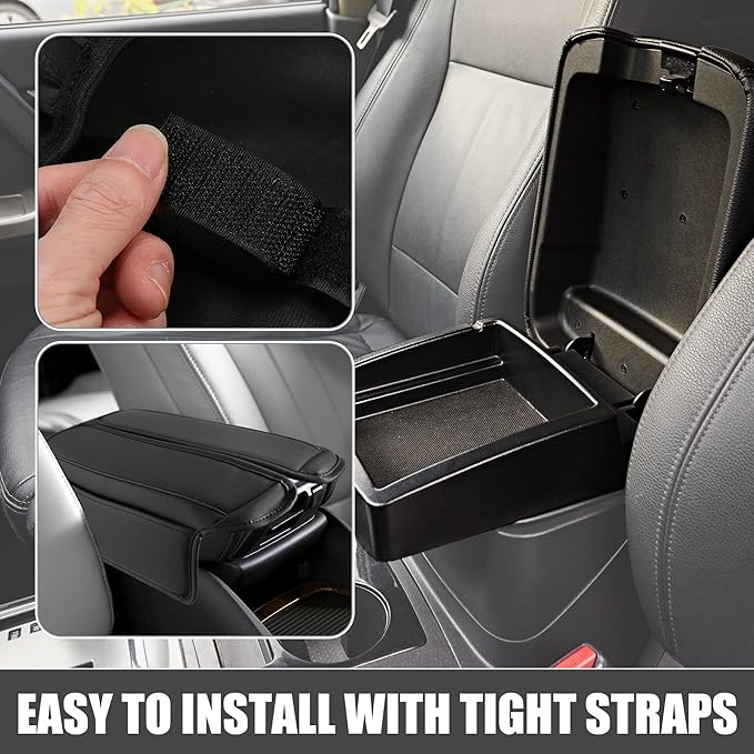 Car Center Console Armrest Cushion Soft Pad Arm Rest Cover Support Black for Nissan Rogue 2021 2022 2023 (Pack of 2)