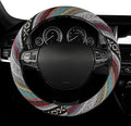 GXT 15 inch New Baja Blanket Car Steering Wheel Cover Universal Fit Most Cars Automotive Ethnic Style Coarse Flax Cloth (Red Blue)