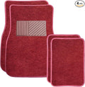 4PCS Car Floor Mats, Waterproof Non-Slip Car Floor Liners with Safety Heel Pad, All-Weather Wear-Resistant Mats Heavy Duty Universal Carpets for Truck SUV Van Sedan (Wine Red)