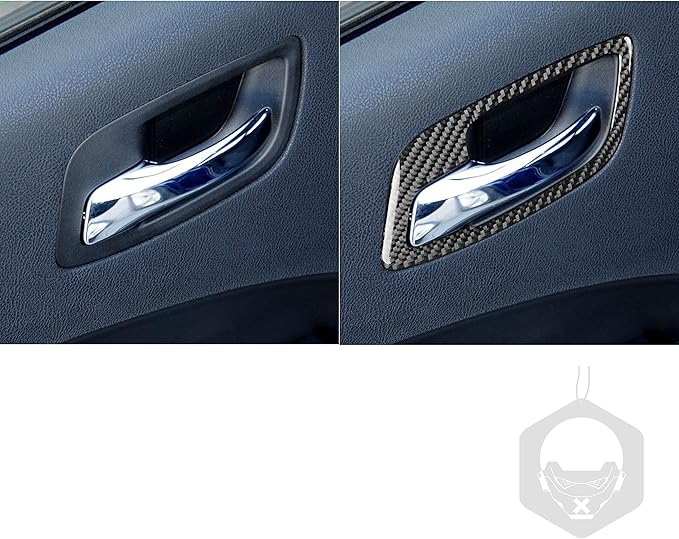 NVCNX Real Premium Carbon Fiber for Chrysler 300 Accessories 2015-2023 2016 2017 2018 2019 2020 2021 2022 S/C/Limited/Touring Door Handle Cover Interior Trim Sticker Decal 4PCs with Seat Memory Holes