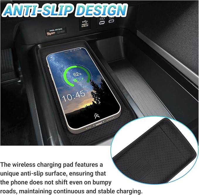 Sinminou Center Console Organizer 3PC Compatible with 2025-2026 Toyota Camry Accessories, Armrest Storage Box, Charging Zone Anti-Slip Mat and Gear Shifter Right Side Console Organizer Tray