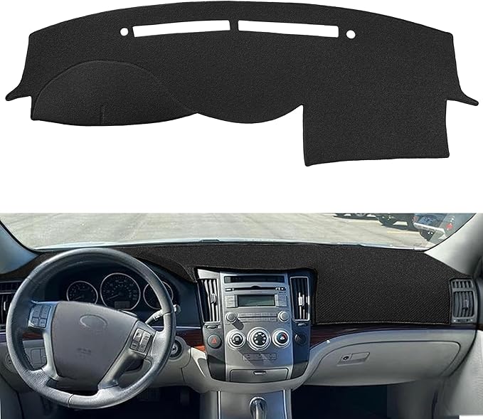 Dash Cover Mat Custom Fit for Hyundai Veracruz Dashboard Pad Cap Carpet Protector K272 (Black)