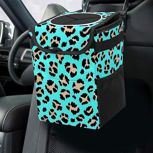GVGHIDZ Car Trash Can – Multi-Purpose, Lightweight and Portable with Durable Water-Resistant Coating, No Installation Required, Practical and Ample Capacity, Variety of Colors.Tiger Pattern