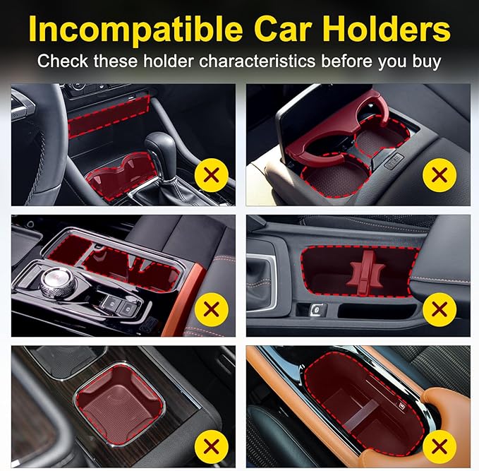 Cup Holder Expander (Adjustable Holder & Base, Auto-Fit Hold, One Button Open), Car Cup Holder Expander for Yeti, Hydro Flask, Nalgene, Owala, Bottles in 2.6"- 4.8" (1 Pack)