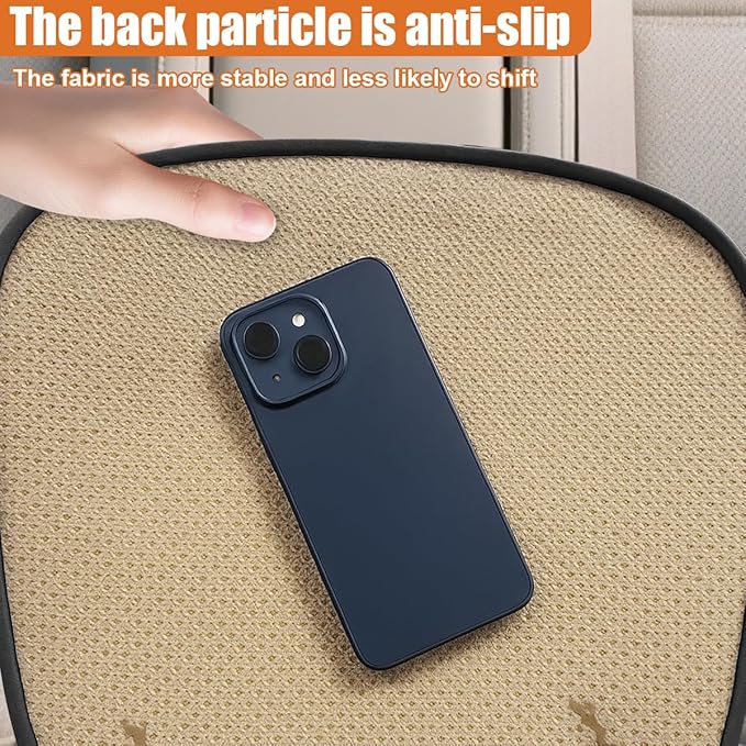Car Seat Cover, Breathable Comfort Auto Seat Cushion Pad, All Seasons Non-Slip Car Front Driver Bottom Seat Protector, Universal Pressure Relief Accessory for Most Vehicle, Office (Black)