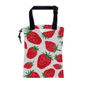 KXWQTRDD Car Garbage Bag Red Sweet Strawberry Drawstring Car Trash Bag Hanging for Back Seat with Adjustable Buckle Canvas Vehicle Trash Can Easy-to-Install