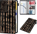 RAUEDWDJS Car Registration and Insurance Holder,Leather Vehicle Glove Box Organizer Wallet Case for Driver's License,ID Key Information Cards-Camouflage Flag