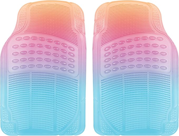 Carbella Automotive Floor Mats for Cars, 2 Piece Car Floor Mats, Trim-to-Fit All Weather Clear Car Mats for Auto Truck Van SUV, Car Floor Mats for Women - Sunset Aura