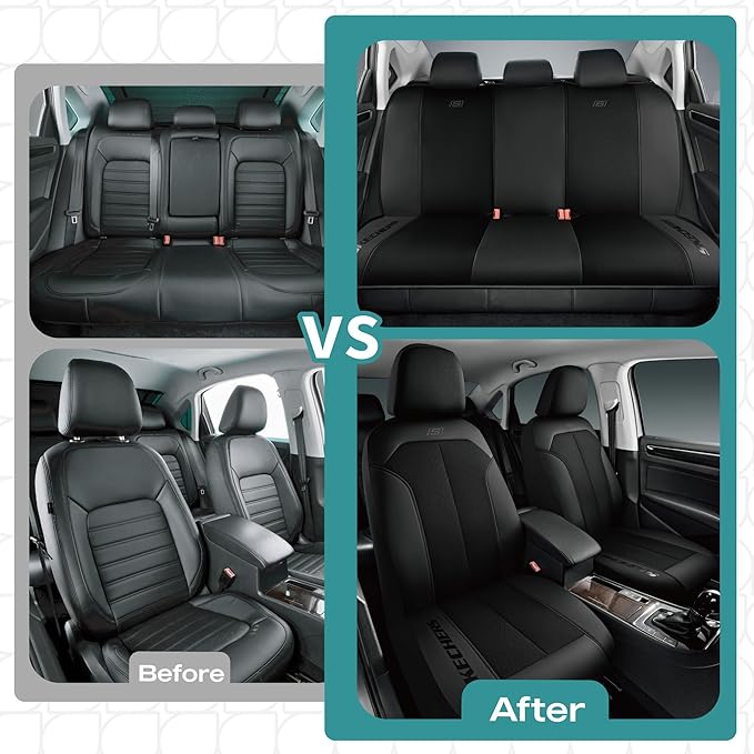 Skechers Car Seat Covers,GOGA Mat Oxford Cloth Seat Covers,Waterproof Car Seat Covers Full Sets,Automotive Universal Fit Seat Cover for Most Cars, Suvs, Trucks,Black