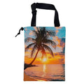 KXWQTRDD Car Garbage Bag Palm Tree Sunset at a Beach Hanging Canvas Car Trash Bag Drawstring Car Back Seat Organizer for Car Back Front Seat Console with Adjustable Buckle