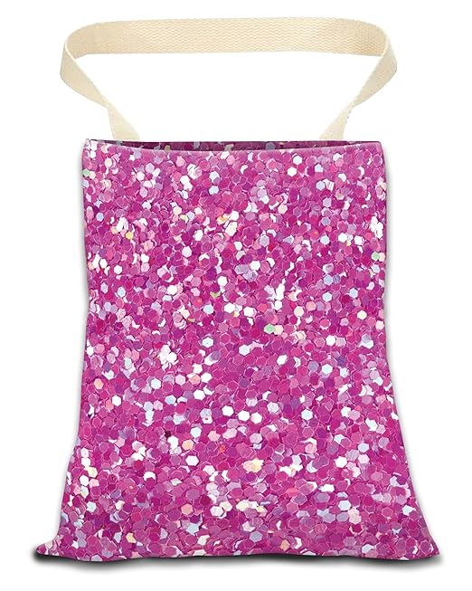 ANKVRP Car Trash Can, Durable Hanging Car Trash Garbage Bag, Cute Automotive Garbage Cans Organizer, Cute Purple Glitter Pattern