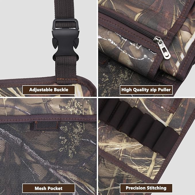 Seat Back Gun Rack, 2 Pack Truck Gun Rack Foldable Car Seat Back Gun Holder Camo Rifle Holder with Storage Pockets, Gun Sling Bag for Hunting Rifles/Shotguns, Fit Most Truck SUV
