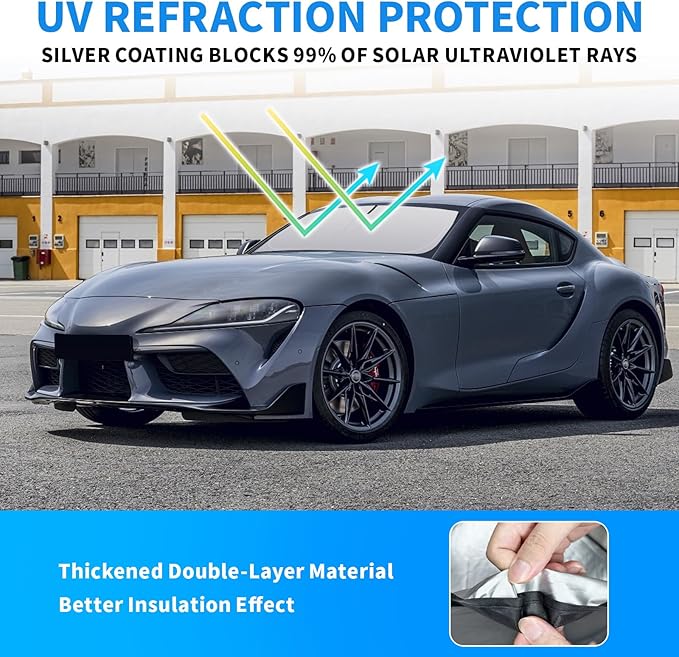 Thickened 2-Layer Front Windshield Sun Shade Compatible for Toyota Supra J29/A90 2020-2025, Foldable Custom Fit Sunshade Blocks 99% Heat, Keeps Car Interior Cool (for Supra J29/A90 2020-2025)