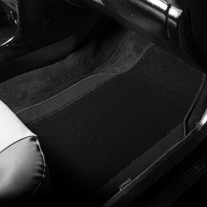 FH Group Car Floor Mats - Carpet for Cars, Universal Fit Automotive All Purpose Car Protector Mat for Most Sedan, SUV, Truck Floor Mats Black