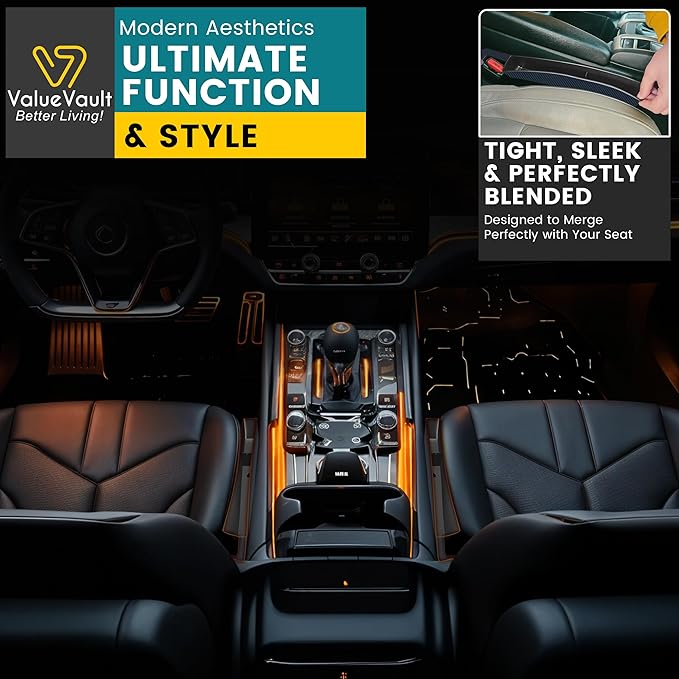 2Pcs Car Seat Gap Filler Organizer, Universal Gap Filler for Cars, SUVs & Trucks, Car blocker between seats to Prevent Essential Items from Falling, Car Gap Filler Designed for a Seamless interior Fit