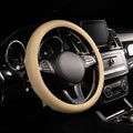 Lord Autofashion Steering Wheel Cover – PU Leather, Non-Slip Rubber Inner, All-Season Comfort – 14.5–15 Inch (Beige 9283)