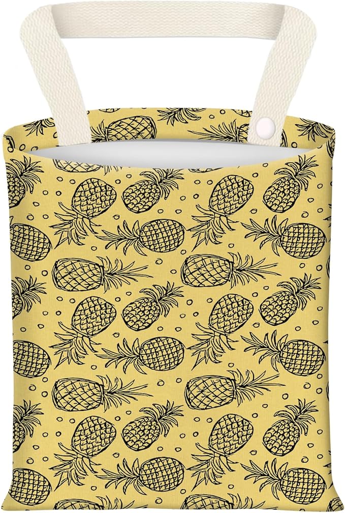BEAKND Hanging Car Garbage Bag, Cute Car Trash Can Bag, Automotive Accessories for Women Men Cute Yellow Pineapple
