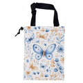KXWQTRDD Car Garbage Bag Watercolor Blue Butterfly Hanging Canvas Car Trash Bag Drawstring Car Back Seat Organizer for Car Back Front Seat Console with Adjustable Buckle