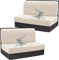 Stretch Rv Dinette Cushion Set,Booth Seats with 1 Backrest & 1 Bench Cover,38 in Camper Dinette Booth Set,2 Set-Jade White