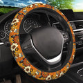 Bohemian Flowers Elastic Steering Wheel Cover, Non-Slip Breathable Neoprene Steering Wheel Covers, Women Car Accessories, Universal 15 Inch Fit Auto, Suvs, Truck