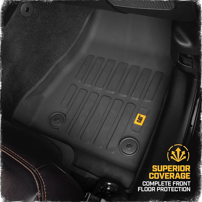 Cat® JustFit™ 3D Floor Mats for Jeep Gladiator (JL) 2020-2026, All Weather Custom Fit Jeep Gladiator Floor Liners with Extended Coverage Design, Car Floor Mats (Full Set Front & Rear)
