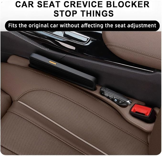 womkvai car seat gap filler, No Drop Seat Guard, Seat Gap Fillers for All Cars, Prevents Items from Falling, Easy to iInstall (Black)