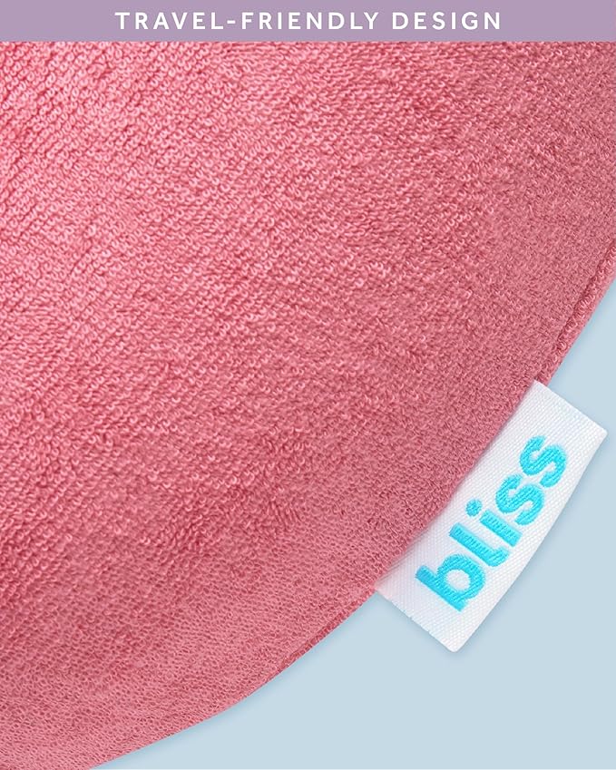 Bliss Neck Pillow - Lightweight U-Shaped Memory Foam Travel Neck Pillow with Snap Closure for Airplanes, Traveling, Offices, Cars, Hibiscus Terry
