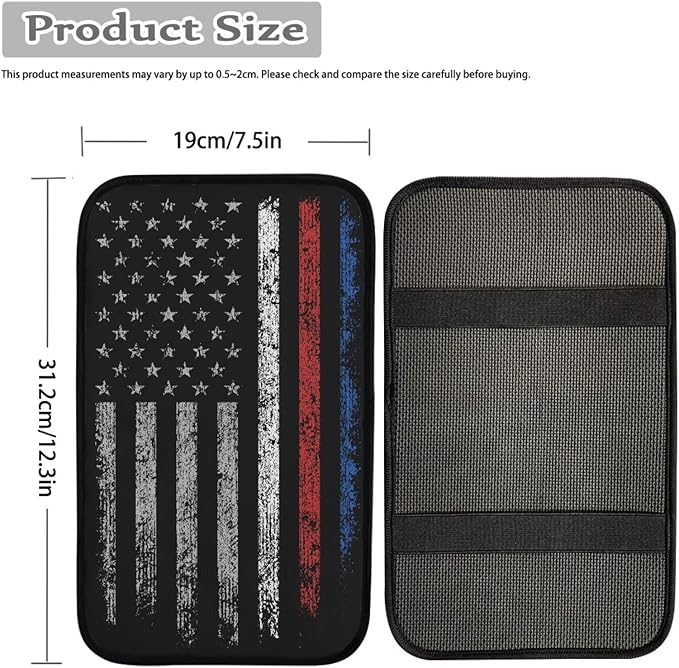 Mintutlipy Camouflage American Flag Car Center Console Cover Storage Box Mat Christmas Car Decoration Universal 12.3×7.5 Inches for Sedans SUV Vans