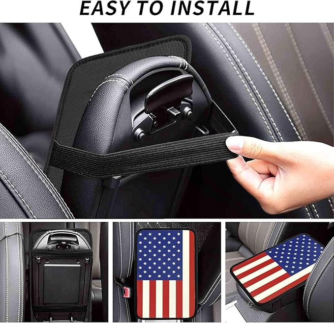 SHUANGFEI Custom Auto Center Console Pad Car Armrest Seat Cover, Add Your Image/Text Personalized Seat Box Cover Protector, Car Decor Accessories for Most Vehicle Sedan, Truck, SUV