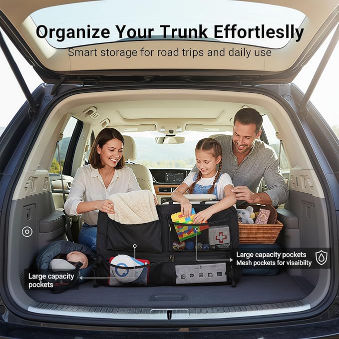 Car Trunk Organizer Storage Backseat Hanging Organizer Bag for Ford Bronco/Bronco Sport Escape Explorer Edge Expedition Ecosport 2/4 Door Sport Base Limited XL XLT SUV Accessories 2000-2025