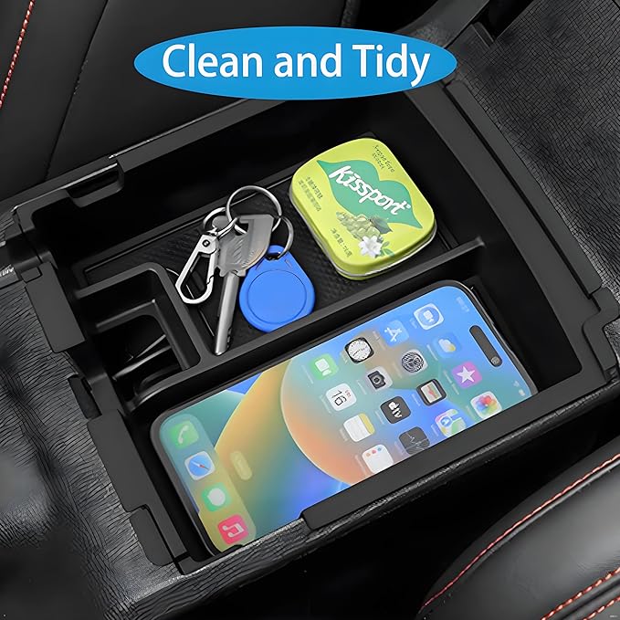 Center Console Organizer for 2025 Ford Bronco - 4 Door Full Size Ford Bronco Center Console Armrest Storage Box for Ford Bronco Accessories 2025 Upgraded Tray (Not for 2-Door & Bronco Sport)