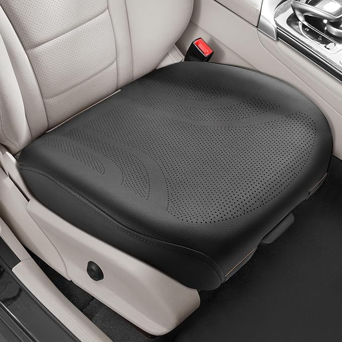 CAPITAUTO 2 Pack Seat Covers Front PU Leather Car Seat Covers, Universal Bottom Seat Covers for Cars,Full Wrapping Edge Fits 95% of car (2 Pack Black)