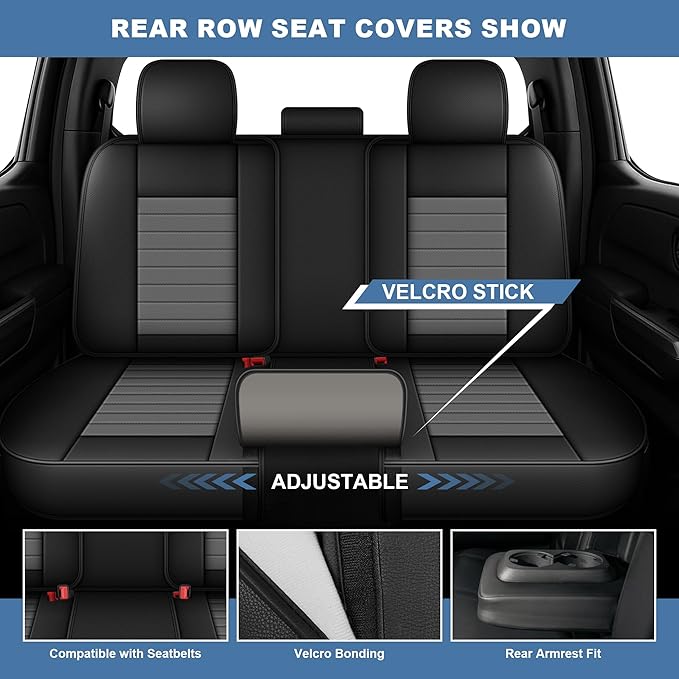 Ahsrnl Seat Covers Fit for Subaru Forester 2007-2025 2026 Faux Leather Waterproof Seat Covers (Full Set, Black&Gray)